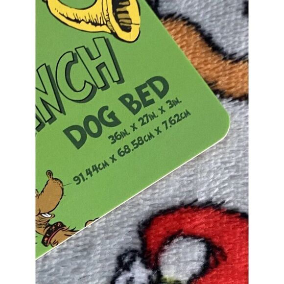 Dr. Seuss The Grinch And Max Dog Pet BED Super Soft Christmas 36 X 27 X 3” NEW - Picture 6 of 16